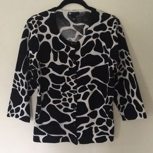 Carole Little Cardigan Giraffe Pattern XL